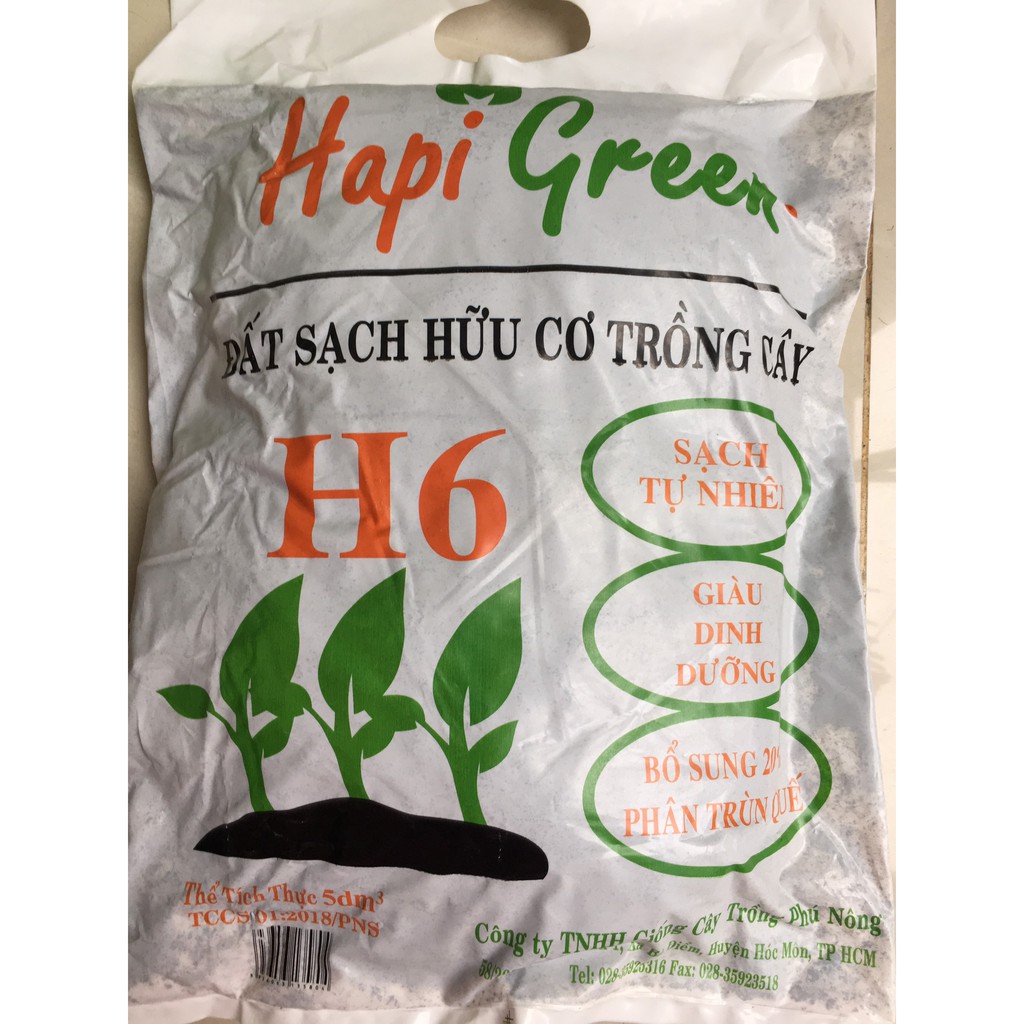 Đất Sạch Dinh Dưỡng Hữu Cơ H6 Trồng Cây - 5Dm3 ( 2,6kg )