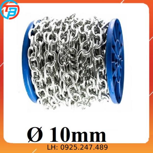 Dây xích sắt mạ kẽm Phi [ 10mm ] Cáp Thép Thái Bình Vina