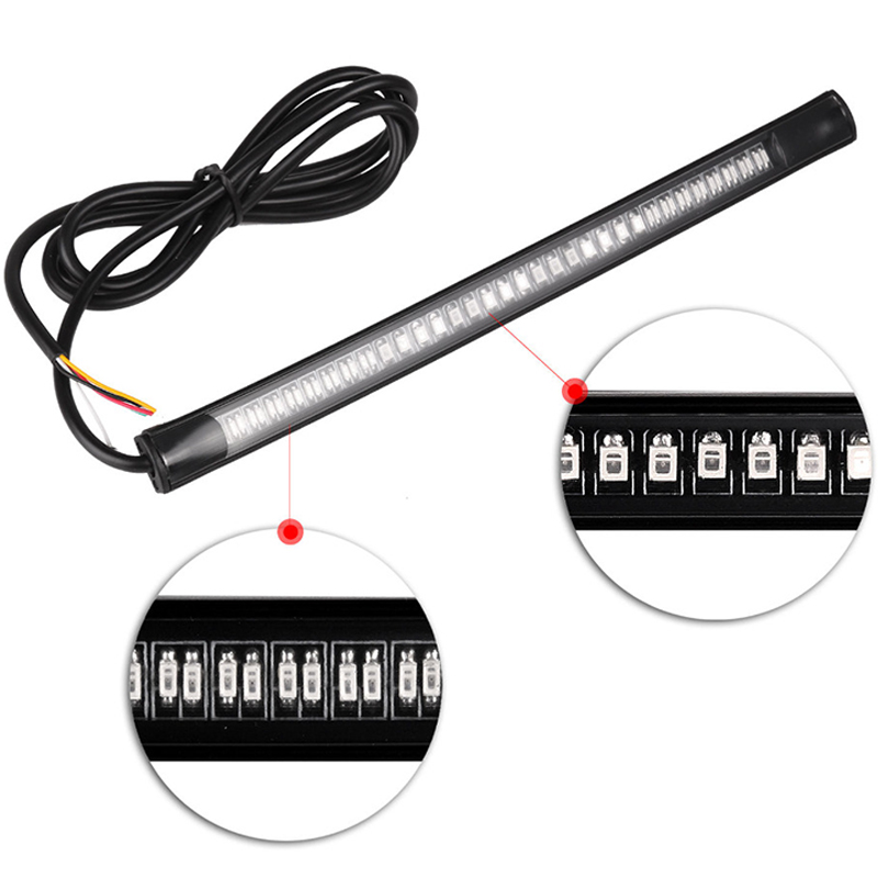 48 LED Universal Flexible Motorcycle Light Strip Tail Brake Stop/Turn Sign Light