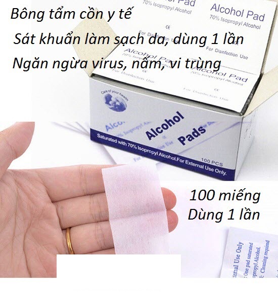 [HCM]Bông tẩm cồn Tanaphar hộp 100 miếng