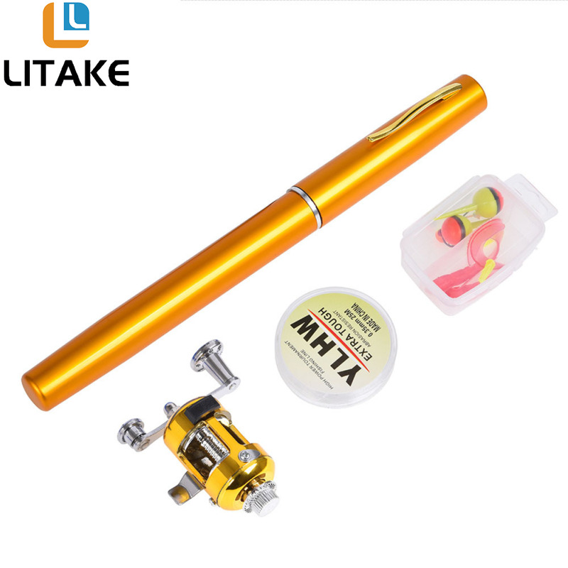 Mini Fly Fishing Rod And Reel Combos Aluminum Alloy Portable Telescopic Pen Fishing  Pole Extended 99cm, P…