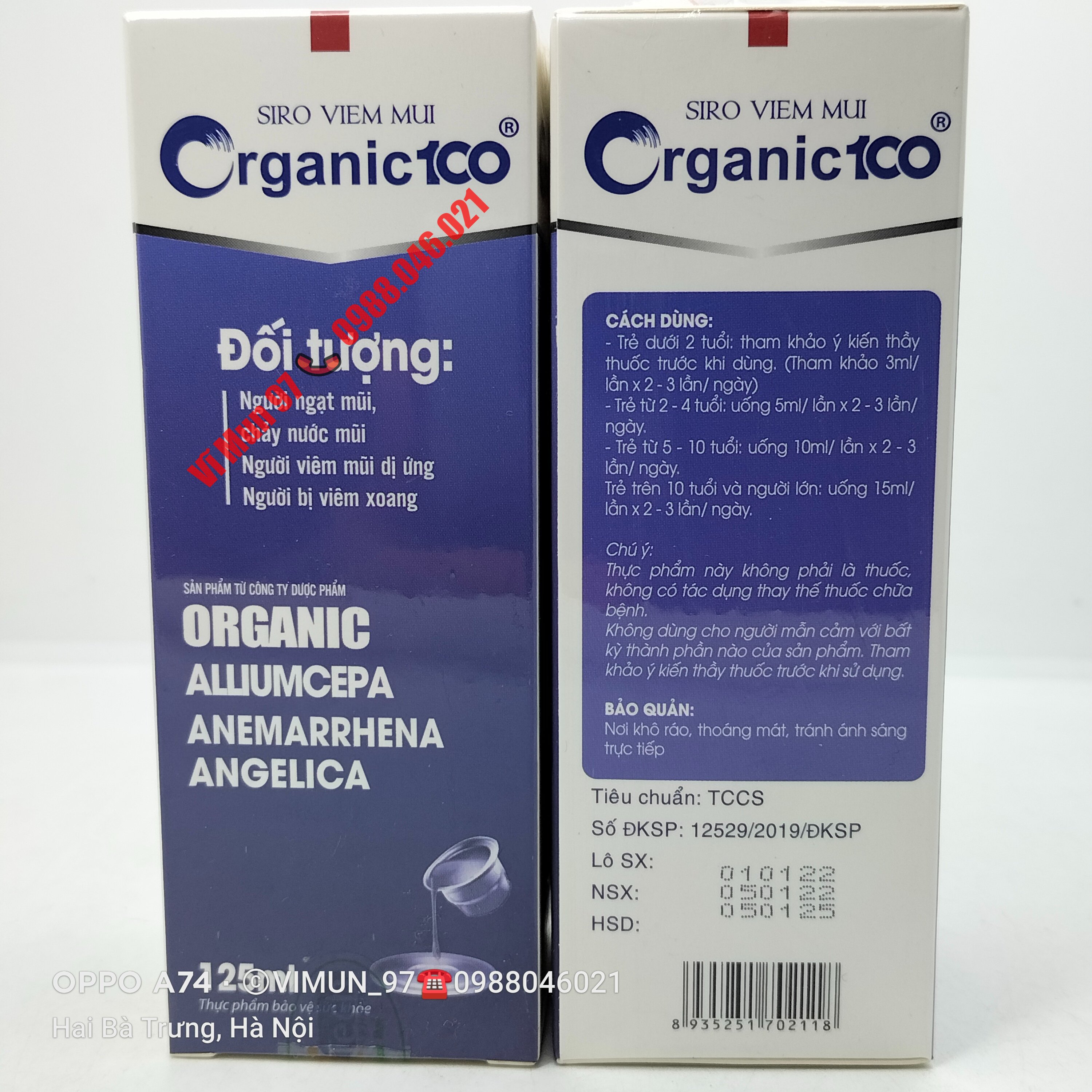 Siro Viêm mũi ORGANIC100 chai 125ml