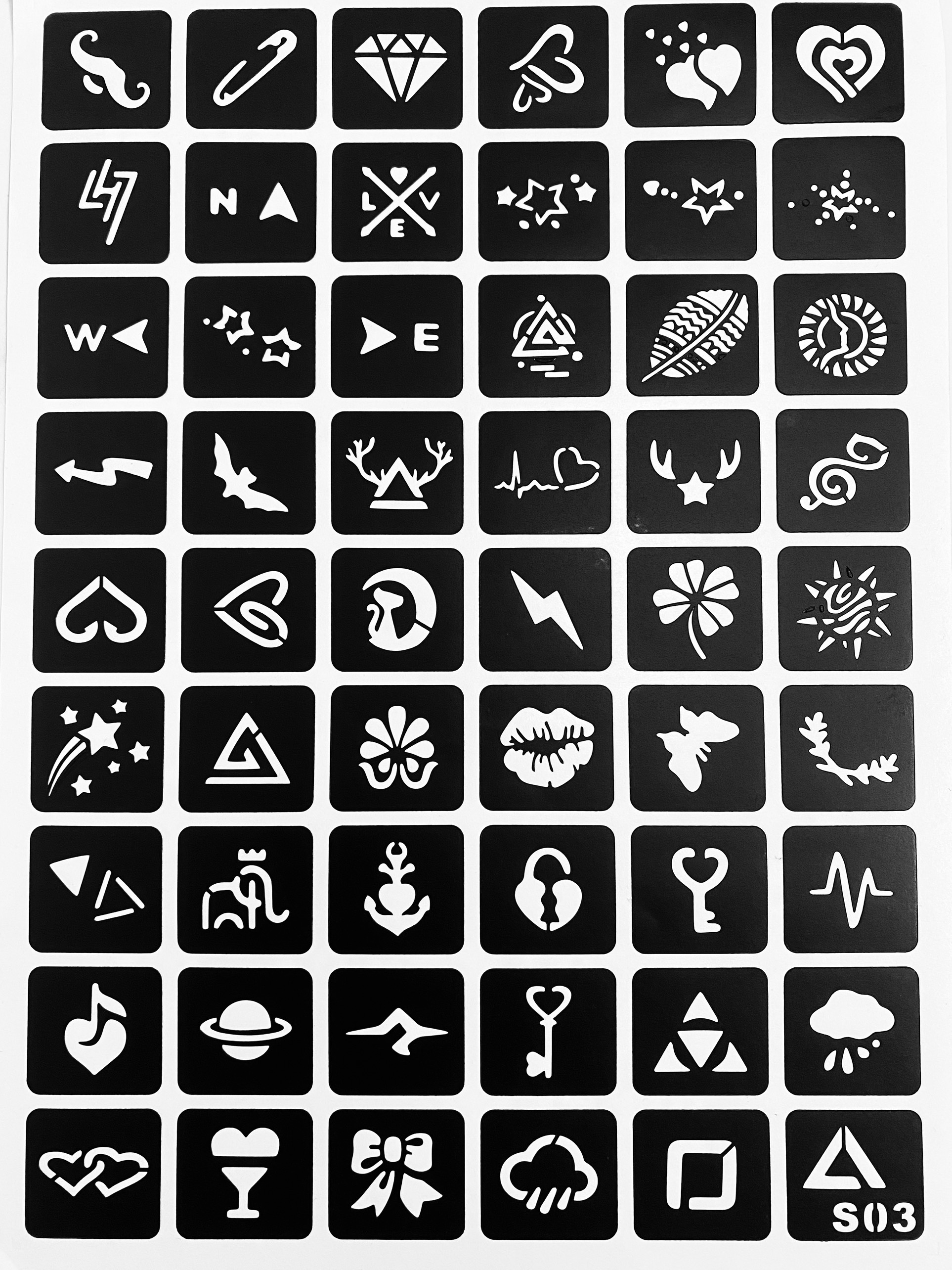 [HCM]50 Khuôn Xăm Tattoo / 1 TẤM A4 (Không kèm mực xăm)