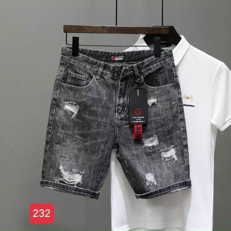 Quần short jean nam ngắn ngố đẹp,mẫu mới nhiều màu đen xanh xám chất jean dày co giãn tốt forhimcs2 MSH 053