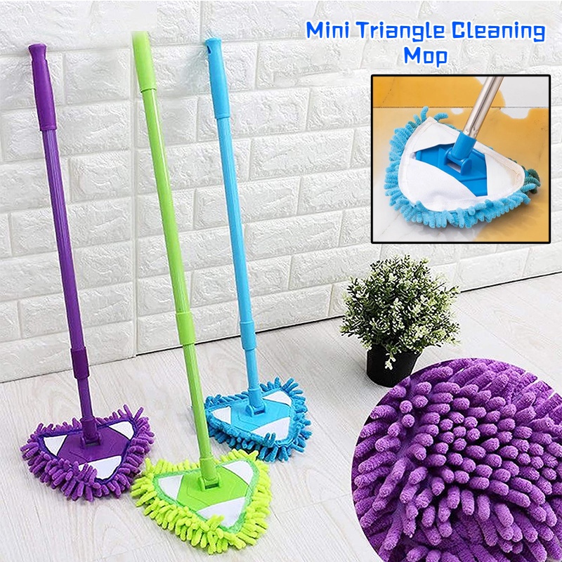 Multifunctional 180 Degree Rotatable Adjustable Triangle Cleaning Mop / Chenille Replacement Head Tile Floor Cleaning Brushes Household Clean Tool