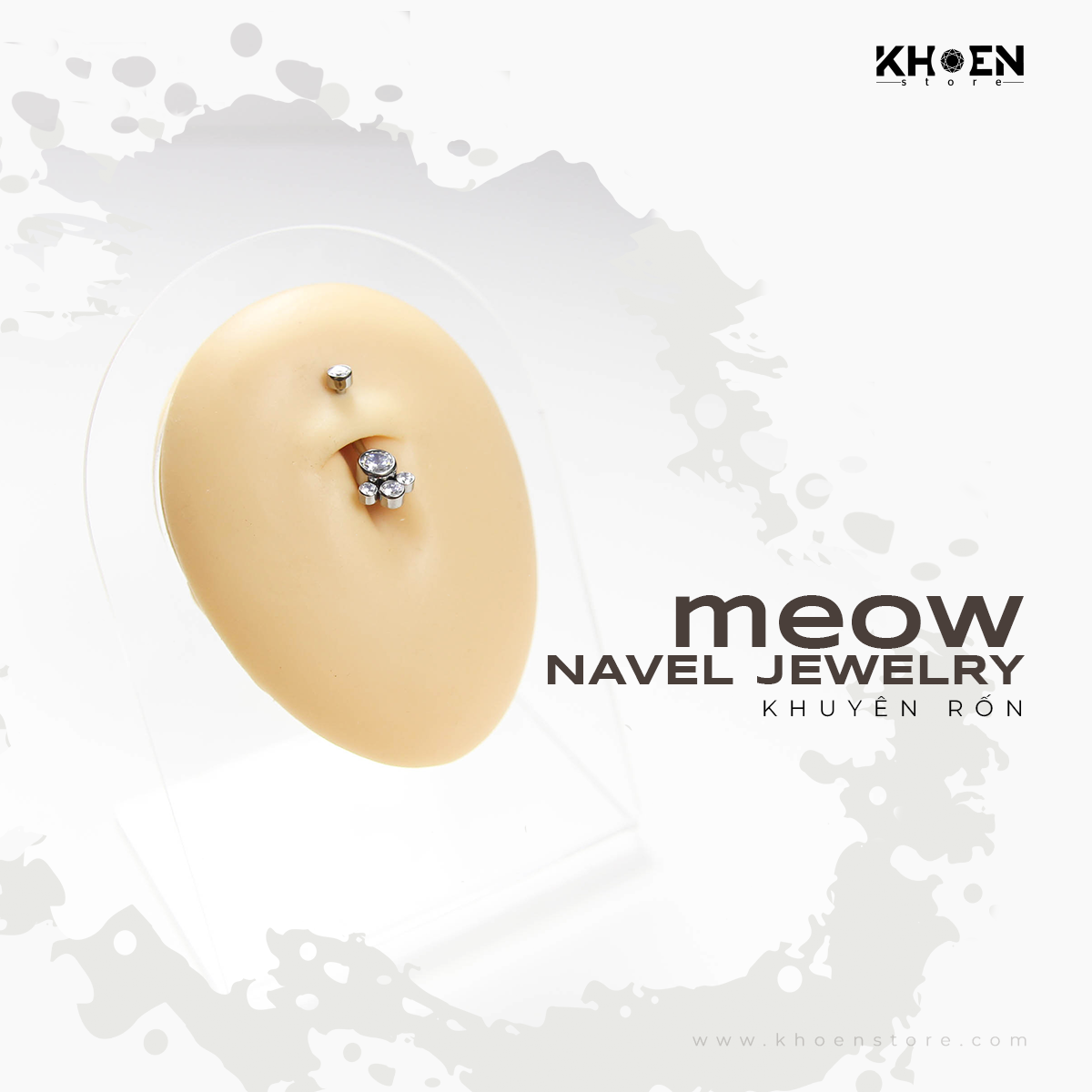 ( 1 chiếc ) Khuyên Rốn chân mèo - Titan - Khoen Store
