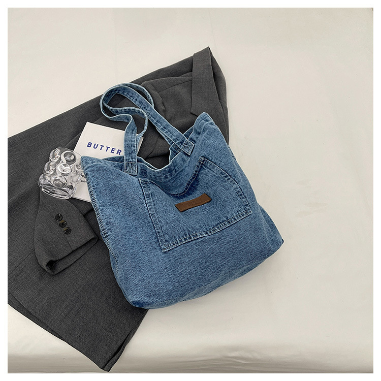 Denim for women 2023 new trend Korean version Tote versatile casual large capacity single shoulder underarm bag