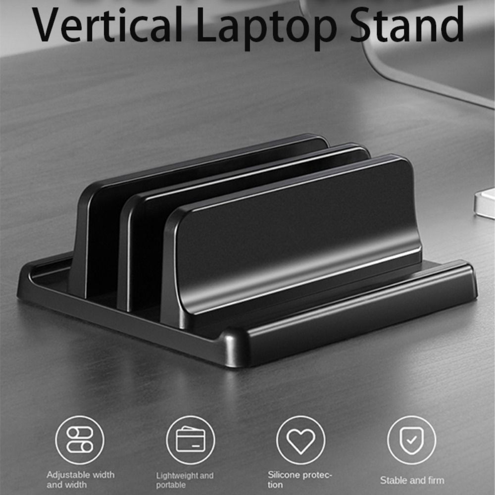 IRCTBV Supplies Space-Saving Plastic Desktop Storage Notebook Stand Computer Bay 3 In 1 Tablet Base Vertical Laptop Holder