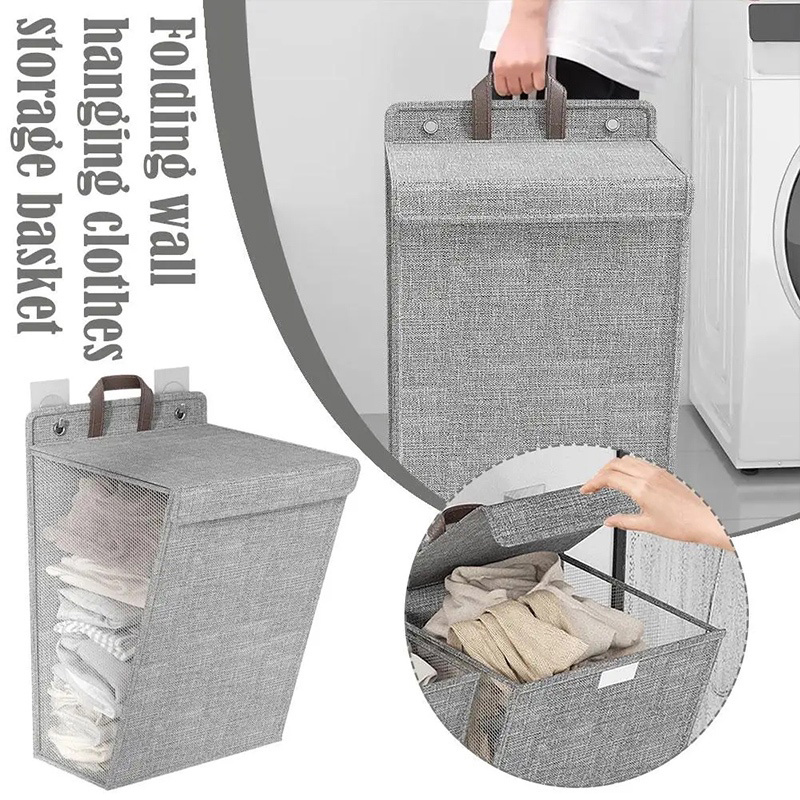 Đa Năng treo tường Giỏ đựng đồ giặt có thể gập lại không thấm nước quần áo bẩn Đồ Lót Vớ túi lưu trữ Cho Nhà Phòng Tắm Thuận Tiện Tiết Kiệm Không Gian Giặt Tổ chức Túi