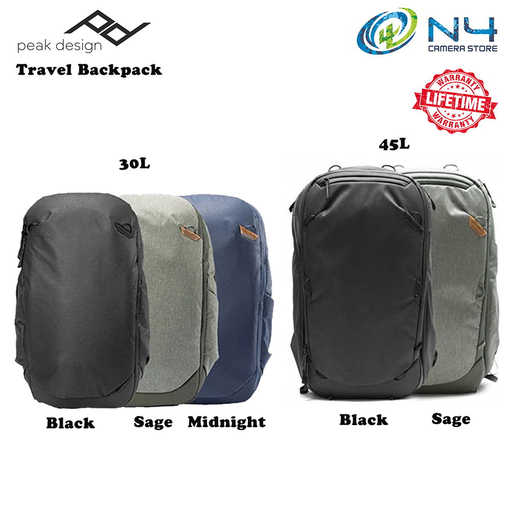 Preservative Observe Portrayal Peak Design Travel Backpack 30L 45L Black / Sage (Limited Lifetime Warranty)  | Lazada