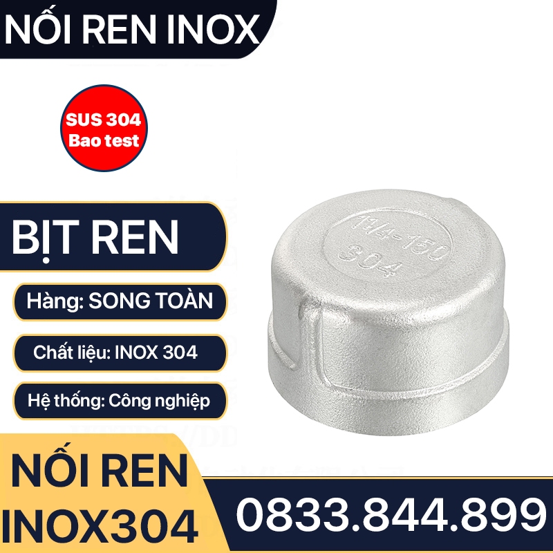 Đầu bịt ren trong inox 304, bịt ren trong inox 304