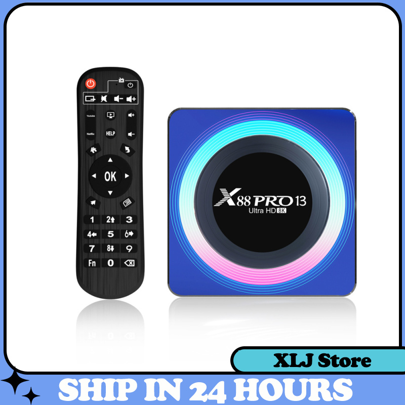 X88 pro smart tv box bluetooth-compatible 5.0 compatible for android 13.0 8k rk3528 wifi6 dual wifi tv box