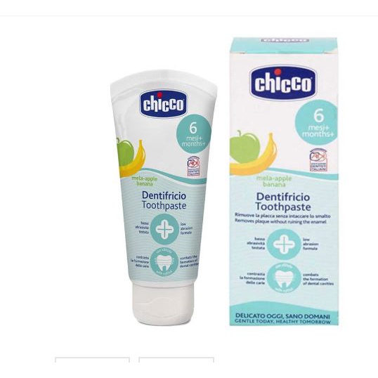 Kem đánh răng hương táo chuối 12m+ chicco nuốt được