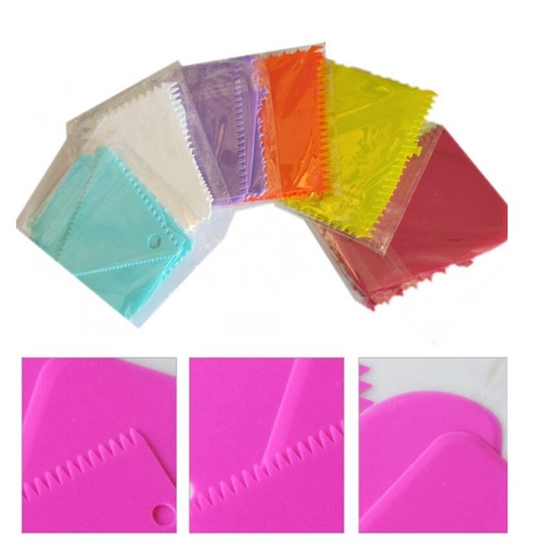 Set 3 dụng cụ chà láng làm mịn răng cưa trang trí bánh