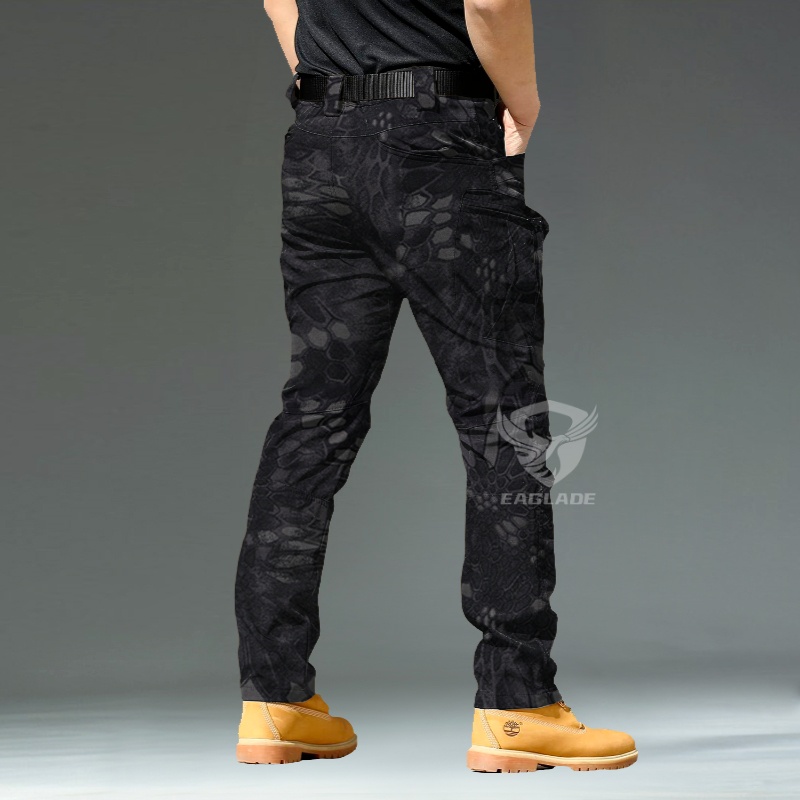 Eaglade Tactical Cargo Pants for Men in Black Python Ix9