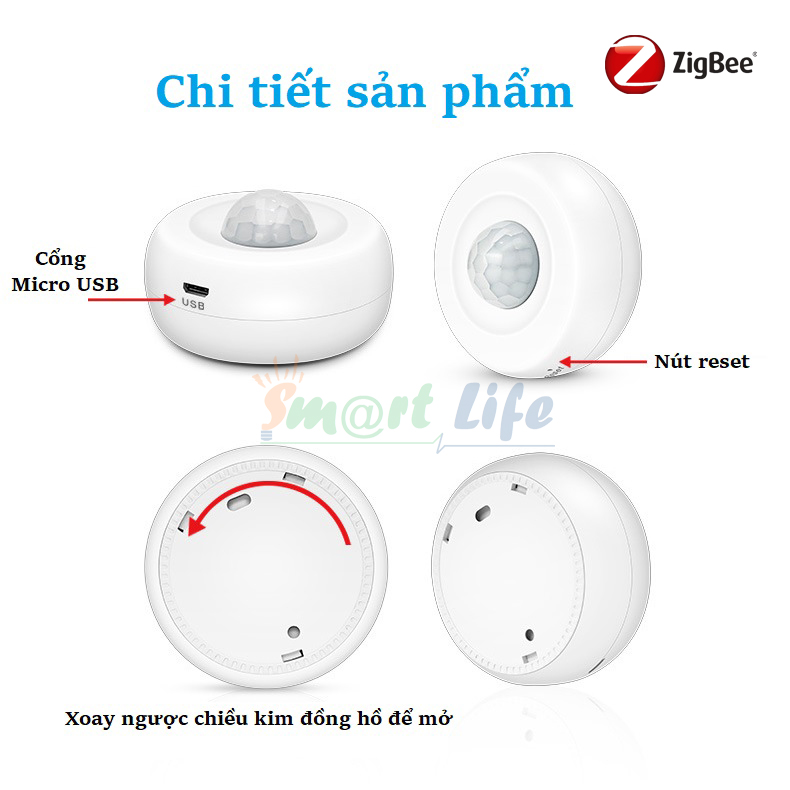Cảm biến chuyển động cao cấp Tuya Smart Life PIR Sensor hệ Zigbee