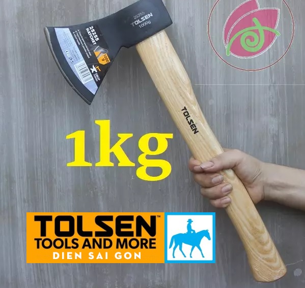 Búa rìu cán gỗ búa đi rừng dã ngoại 1000gr 1kg 430mm tolsen 25255