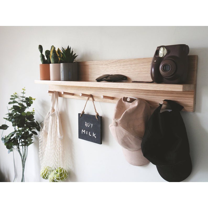 Kệ gỗ treo tường 5-7 móc Behomes