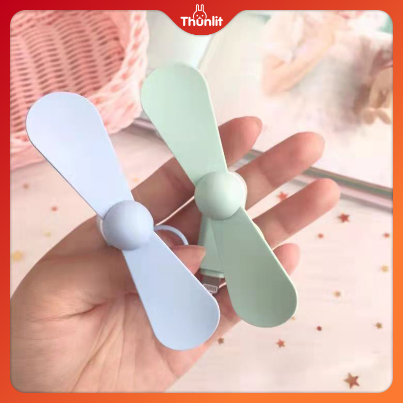 Quạt điện thoại di động mini cầm tay Thunlit 2 in 1 cho Type-C&iPhone&Android