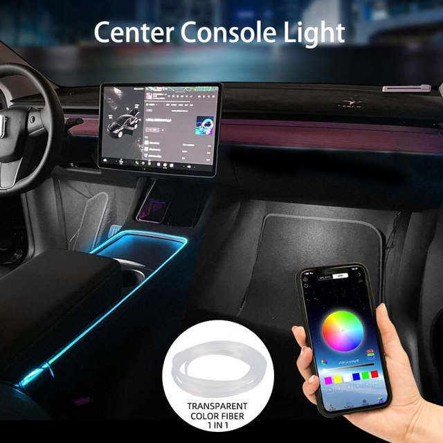 【Shop the Latest Trends】For Tesla Center Console Dashboard Neon Light ...