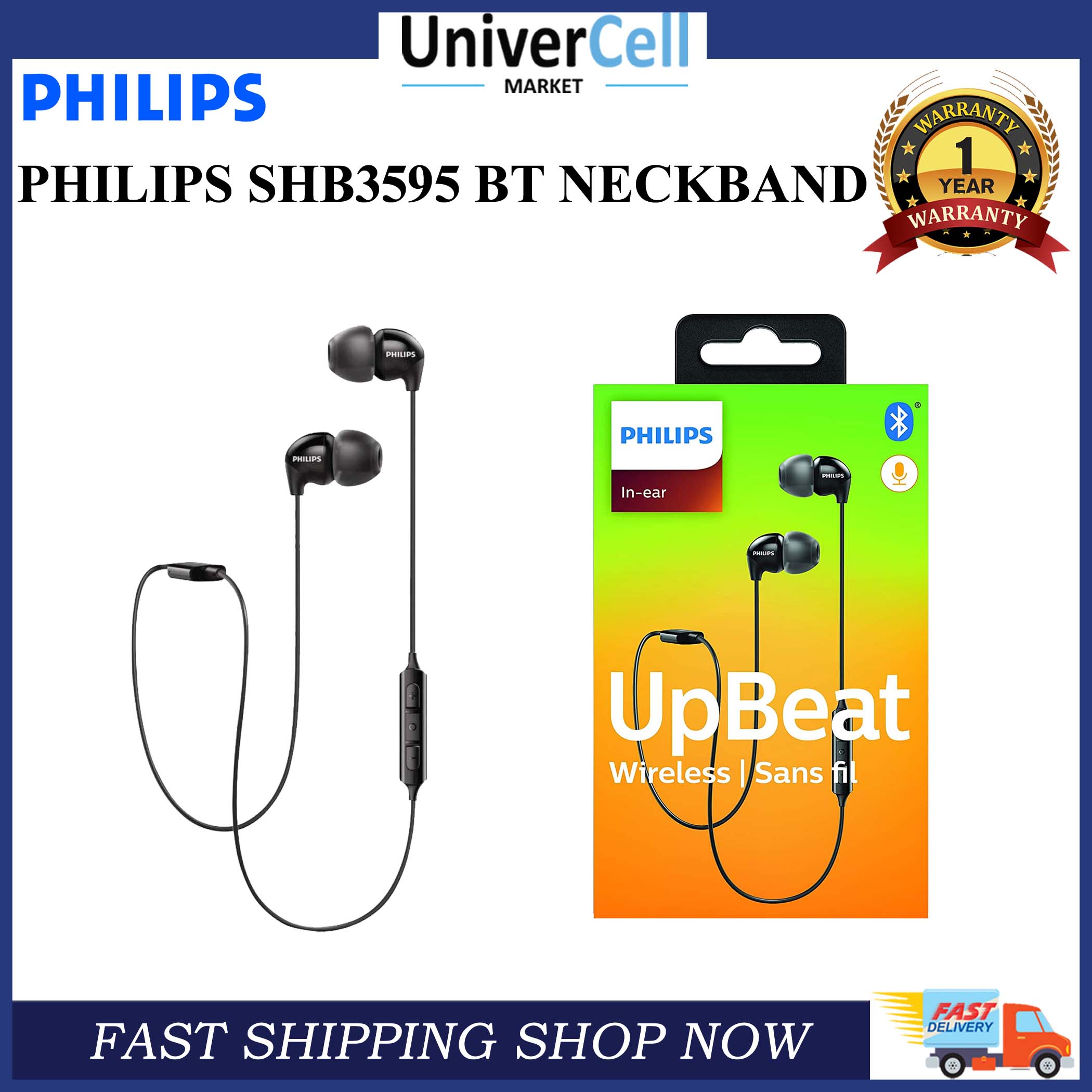 philips bluetooth earphone shb3595bk