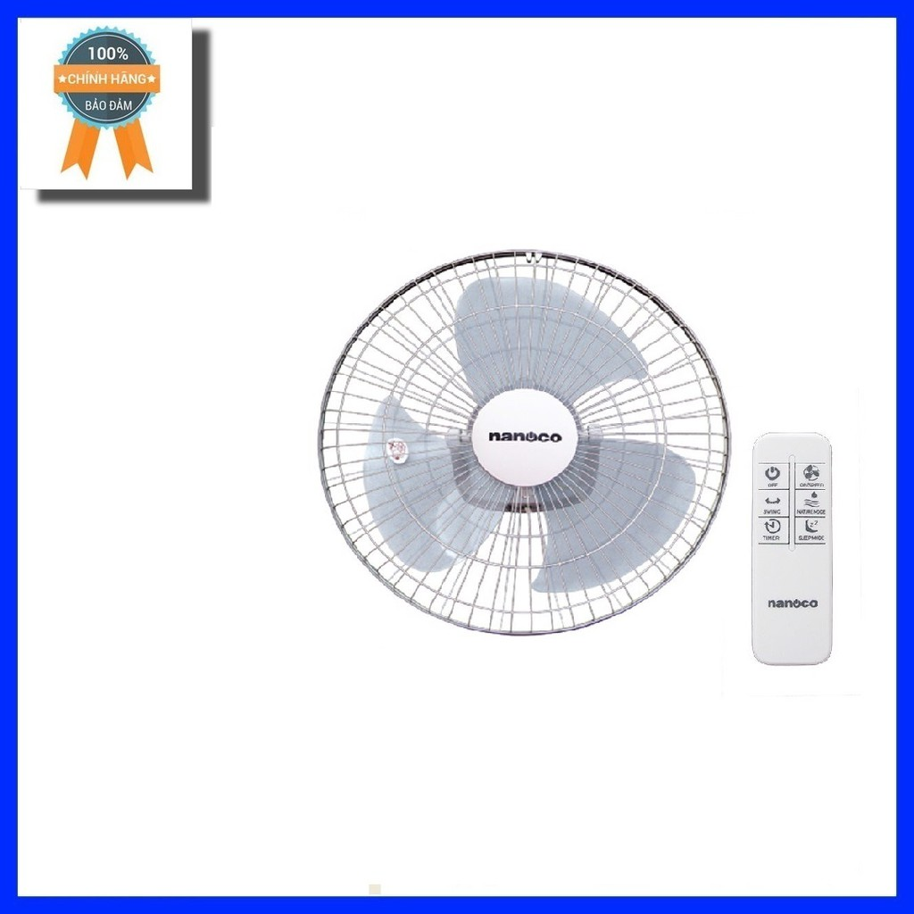Quạt Đảo Có remote Nanoco NOF1603G-RC (Màu Xám)