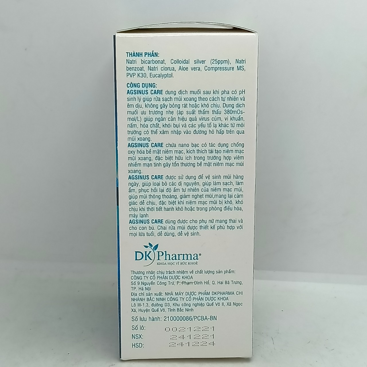 Bình rửa mũi Agsinus Care - Bình kèm 5 gói muối
