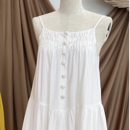 Đầm maxi 2 dây tầng nút bọc siêu xinh có 3 màu