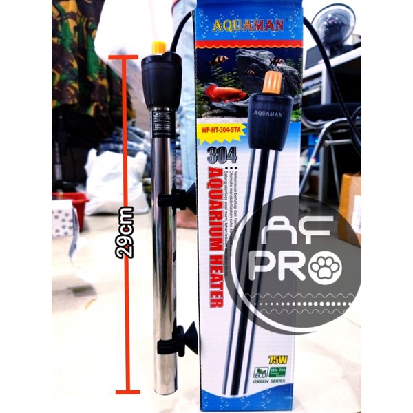 Heater stainless pemanas aquarium AQUAMAN 75 WATT