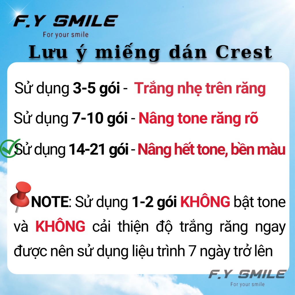 Fullbox miếng dán trắng răng Crest 3D White 1 Hour Express – Trắng răng cấp tốc 1 giờ