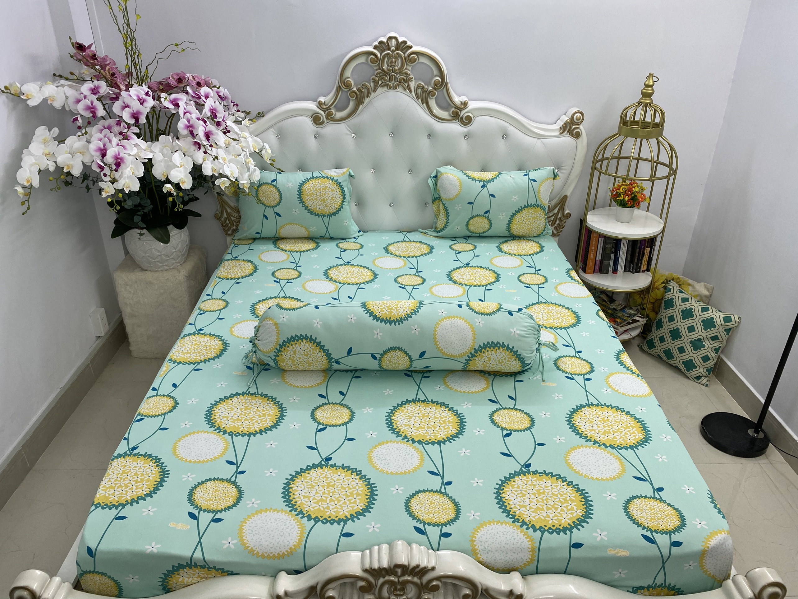 [HCM]Bộ Drap gối Thun Hàn Quốc mát lạnh { 4 món } FULL SIZE  nhiều màu