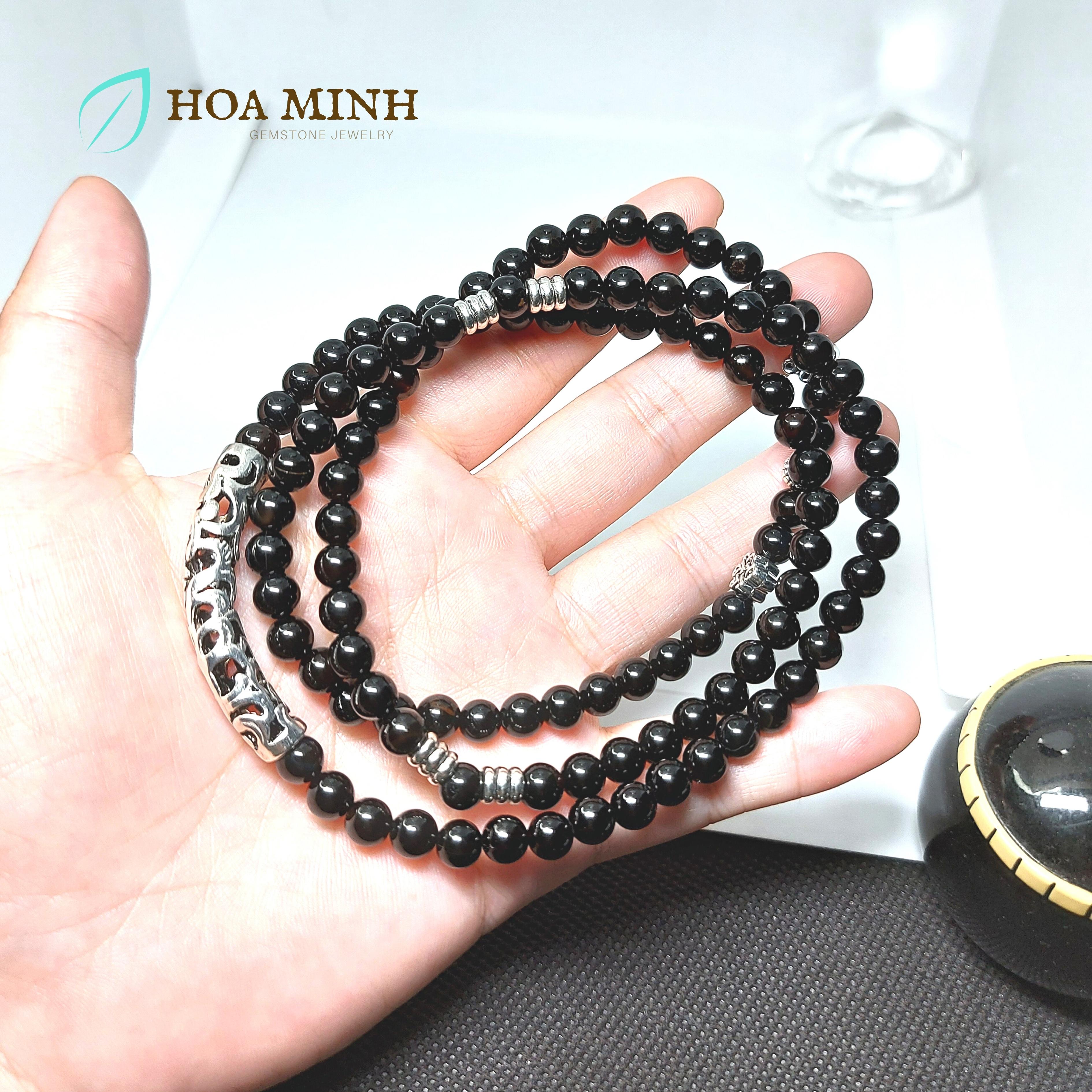 Chuỗi 108 hạt đá Mã Não 6 li | Hoa Minh Gem