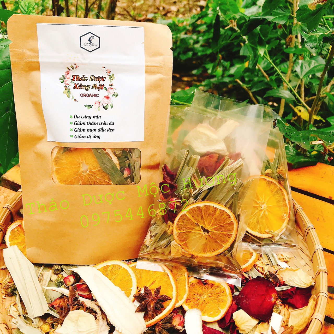 [GÓI LỚN DÙNG NHIỀU LẦN] - XÔNG MẶT THẢO DƯỢC ORGANIC - MỘC HƯƠNG