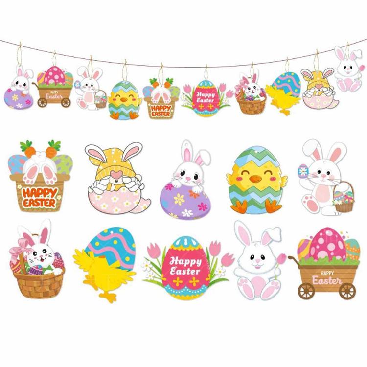 Easter Ornaments for Tree Funny Pendant Easter Bunny Eggs Cute Pendants Tree Ornament Home Decor Bunny Signs Crafts Supplies Easter Decorations original