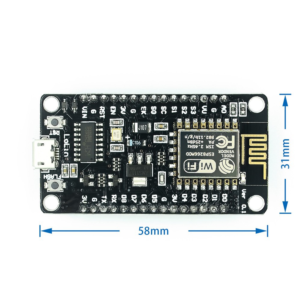Kít RF thu phát wifi ESP8266 NodeMCU Lua V3 CH340