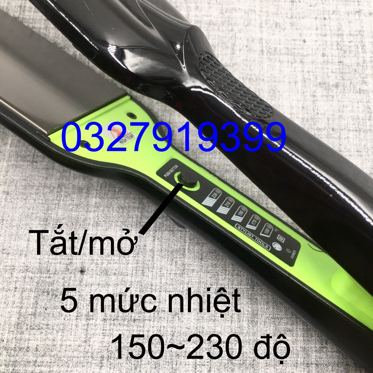HQ Máy Bấm Tóc Dập Xù IC 878 - Chức Năng Bảo Vệ Quá Tải, Bề Mặt Ceremic Chống Dính, Tiết Kiệm Thời Gian Và Điện, Dài 26.5cm, Màu Đen Nhám