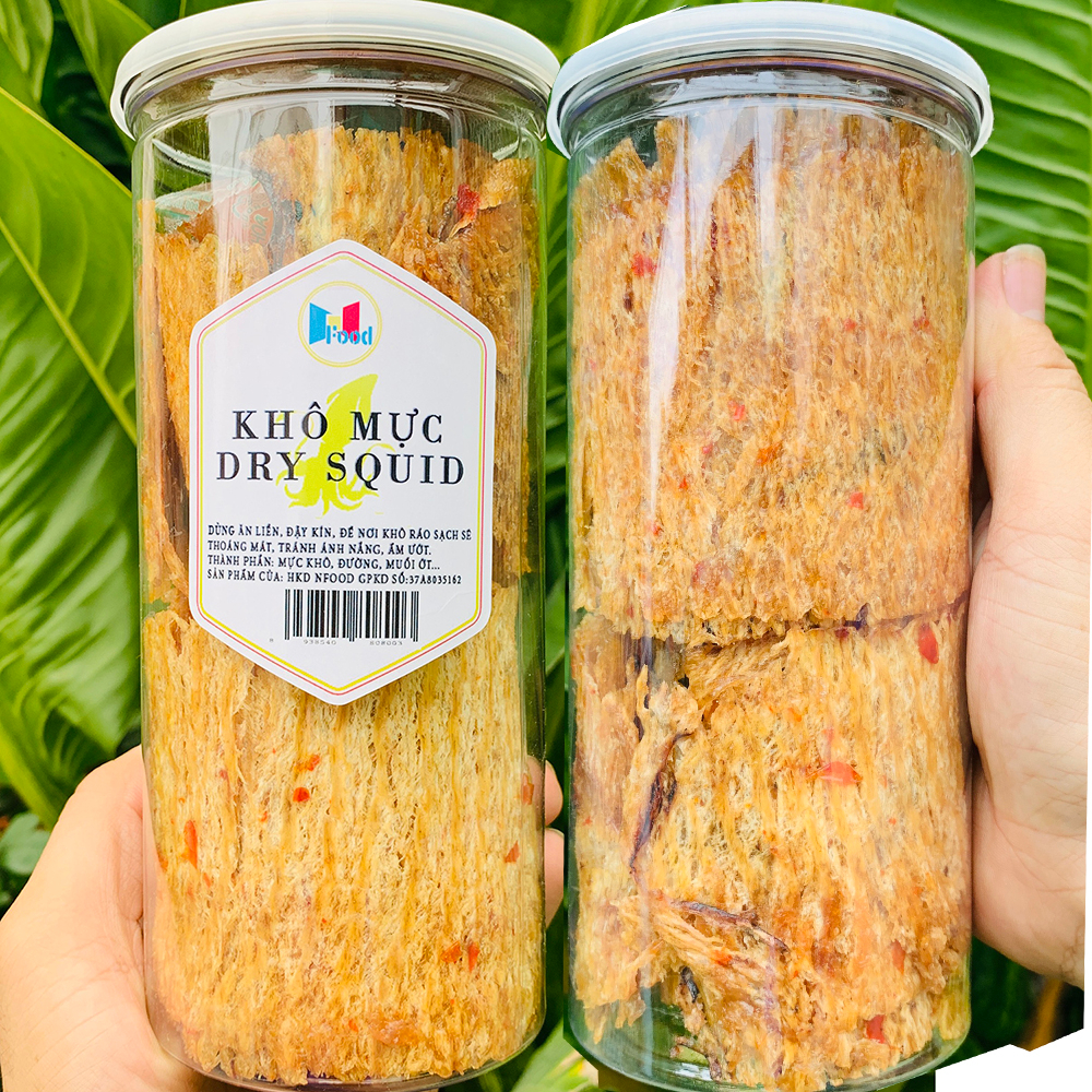 [COMBO 2 HŨ] MỰC XÉ HẤP NƯỚC CỐT DỪA + MỰC CÁN TẨM GIA VỊ ( Mỗi hũ 250gram)