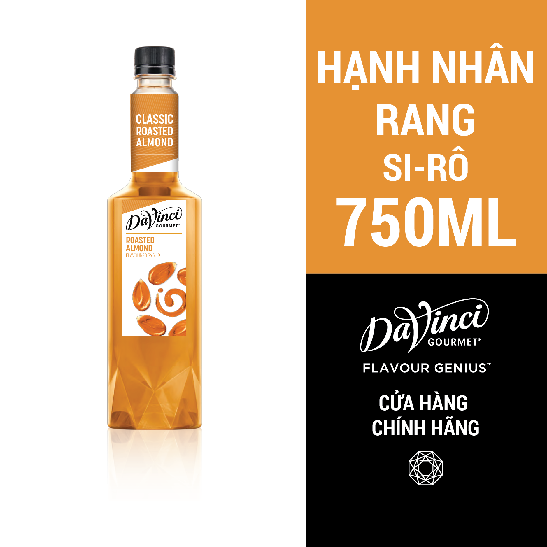 Syrup Hạnh nhân rang DaVinci (Roasted Almond) - Chai 750ml