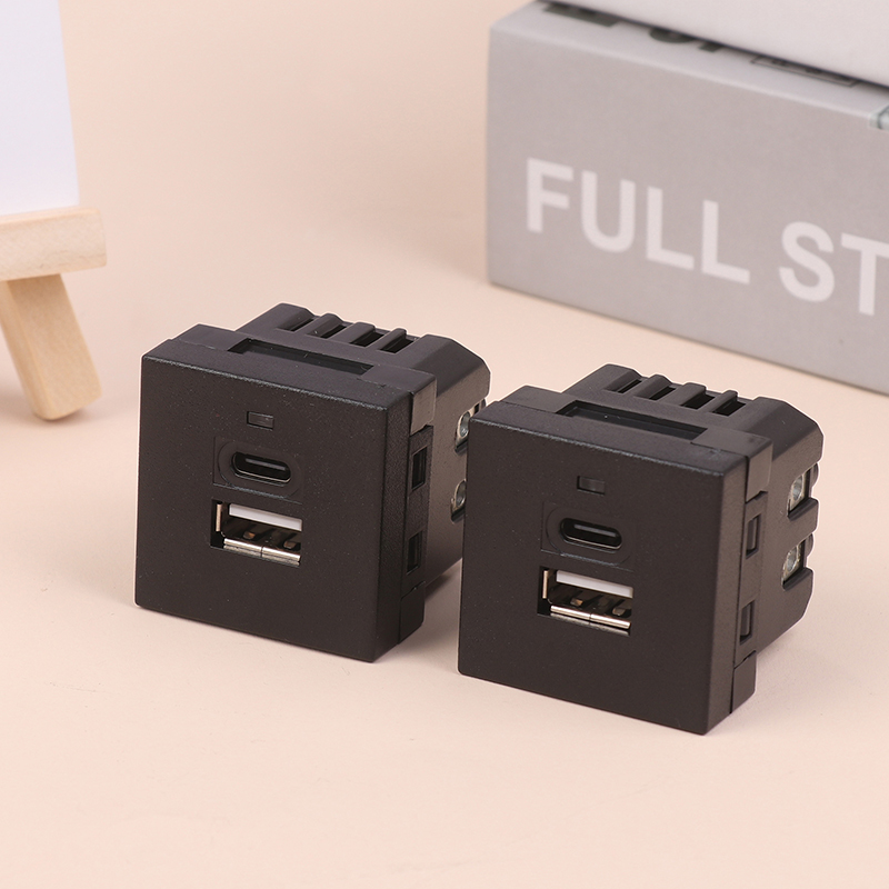 USB Type-C Power Panel Socket Connector Embedded USB Desktop Receptacle AC Power Socket Charging Module Outlet 5V 2.1A. 
