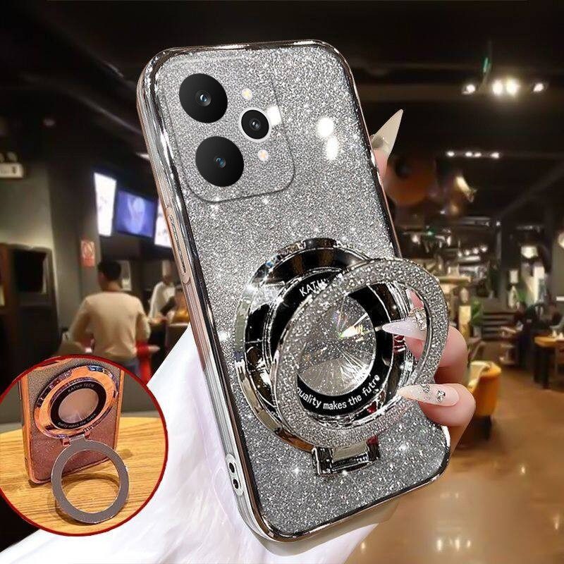 New Phone case Realme 15 Pro Back cover Fashionable Frosted Silicone Soft Clear Dustproof Bracket Adsorb Holder For Realme15 Pro + case.
