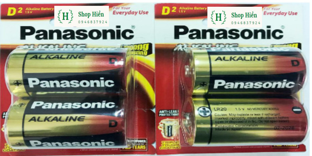 Pin Đại D Panasonic Alkaline LR20T/2B Vỉ 2 viên (Hàng Chính Hãng)