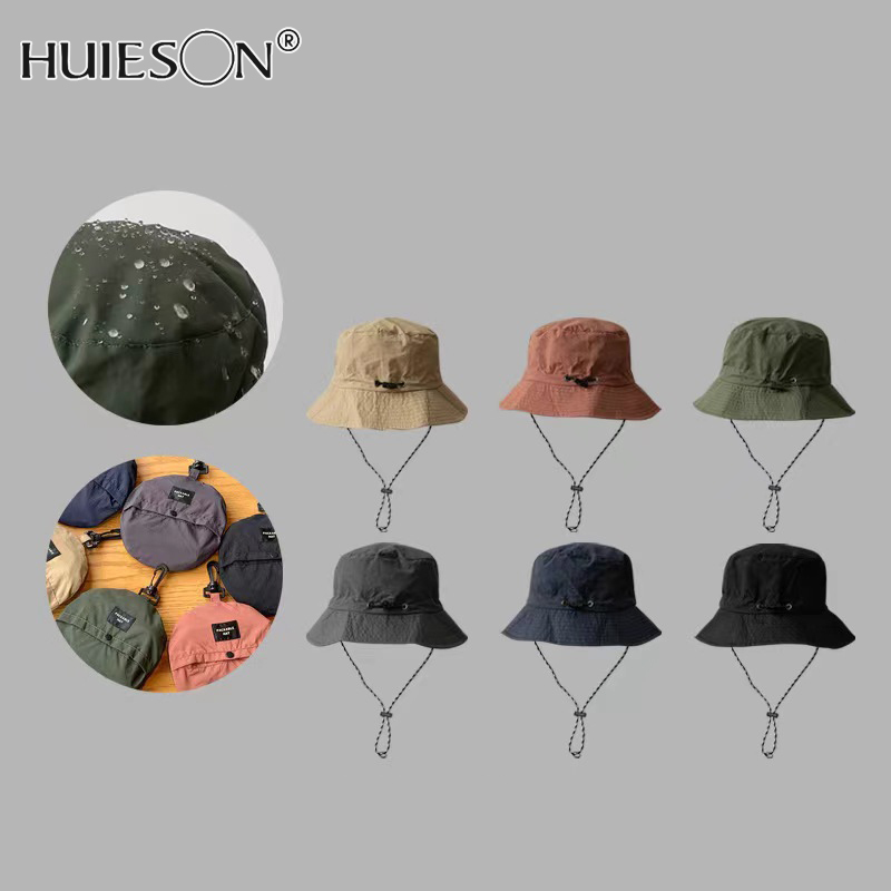 【HUIESON】Waterproof bucket hat retractable hat quick-drying outdoor hiking cap
