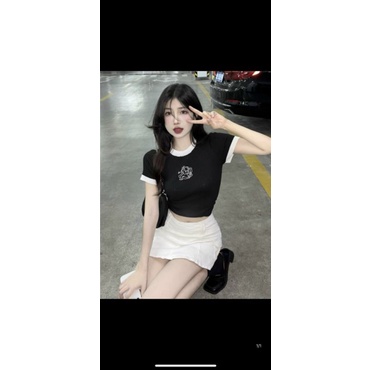 [FREESHIP + VOUCHER] Áo thun gân phối viền thêu hình