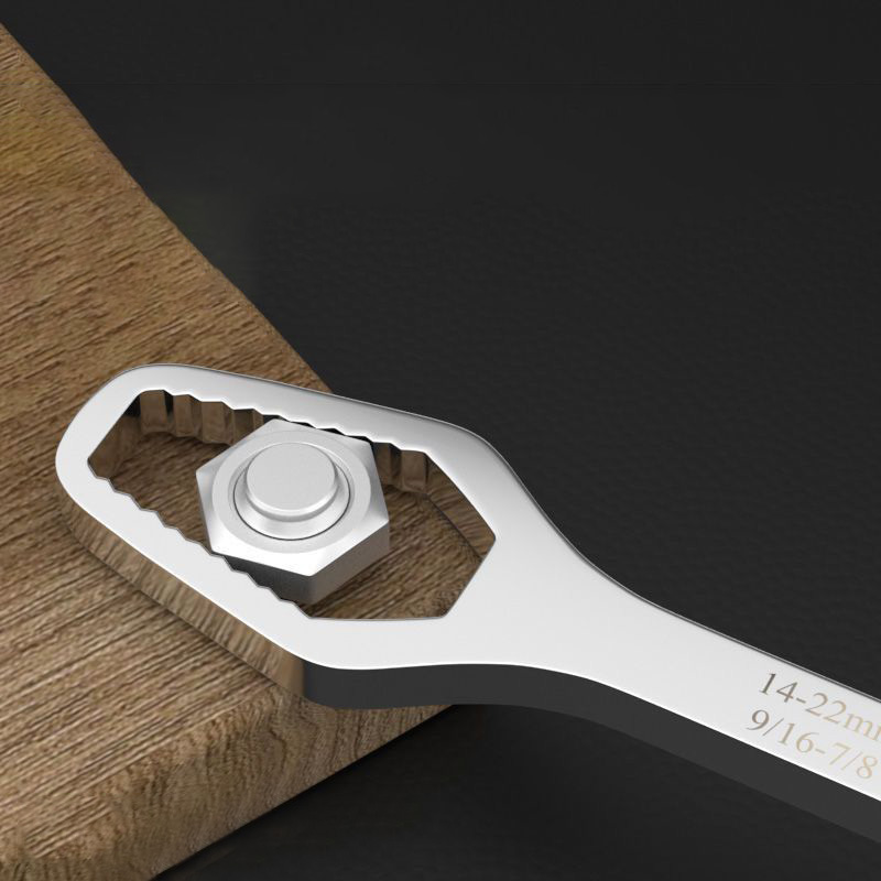 German self-tightening universal wrench, multi-function double-ended rigid board, plum blossom glasses wrench, Stainless steel,solid,universal movable fast wrench
