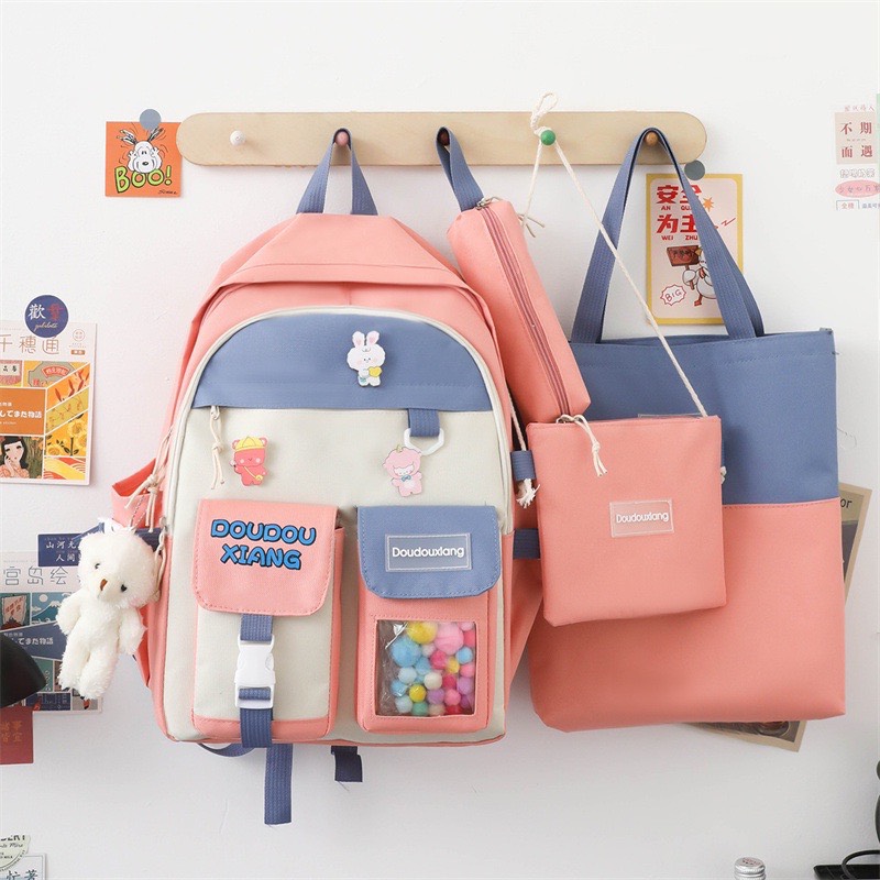 Balo 4 món thời trang sinh viên học sinh - DOUDOU
