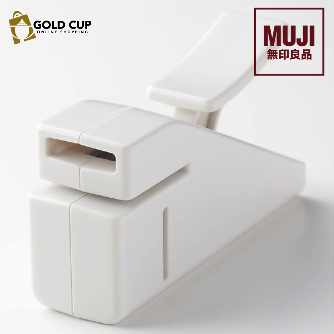 Grapadora Sin Grapas MUJI - Blanca, Para Unir Hasta 5 Hojas Sin Clips