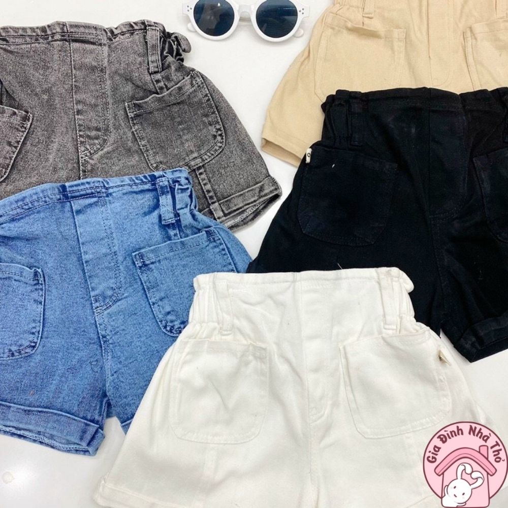 (12-30kg) Quần đùi jean bò cho bé gái