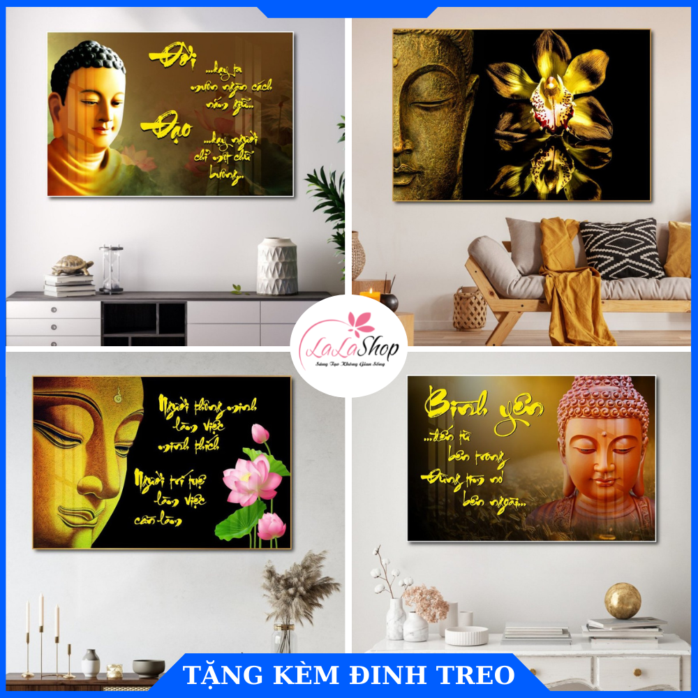 Lalashop - Tranh Phật treo tường có khung nhiều mẫu Tranh Treo Tường Phật Thích Ca Mâu Ni tặng kèm đinh tranh treo phòng thờ