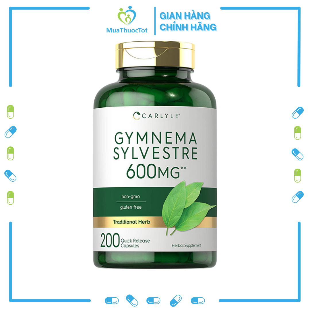 Carlyle Gymnema Sylvestre 600mg Capsules - 200 Count Herbal Supplement, Non-GMO & Gluten Free