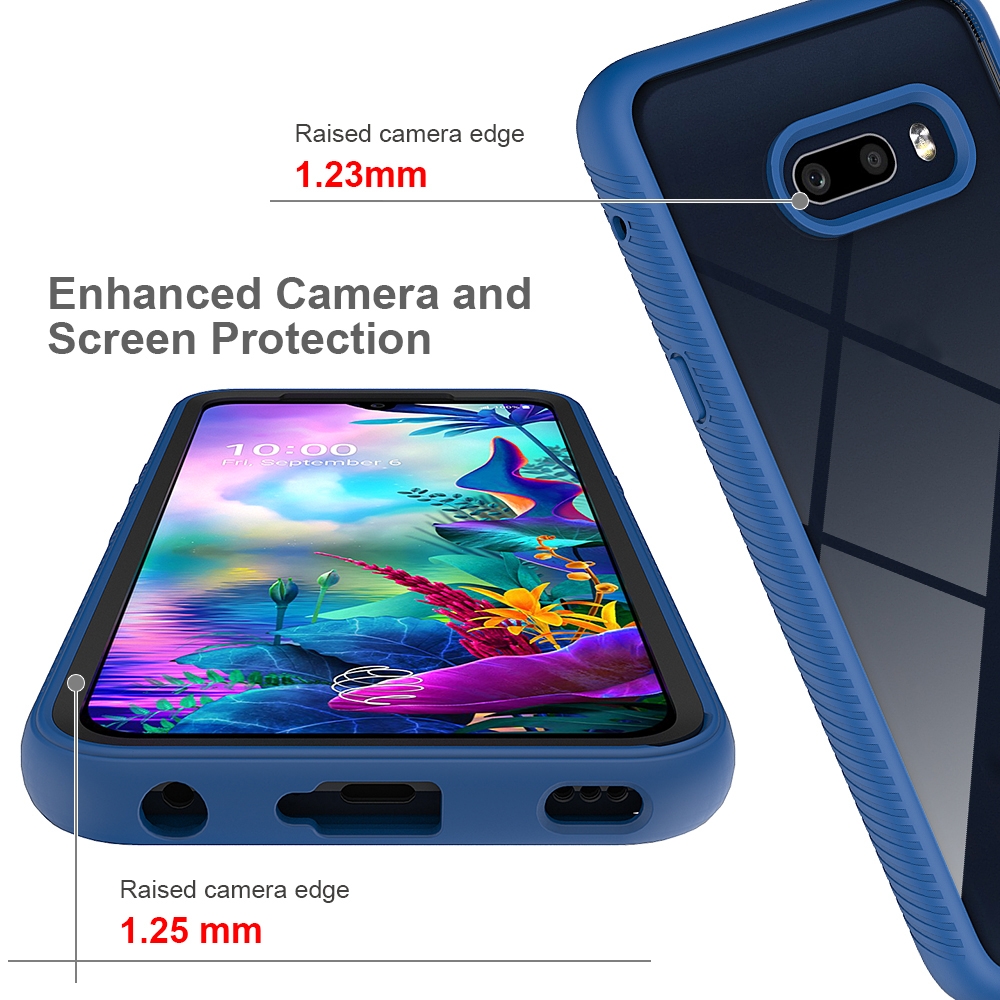 For LG V50S ThinQ 5G / G8X ThinQ Starry Sky Solid Color Series Shockproof PC + TPU Protective Case(Black)(A Plus Mall)